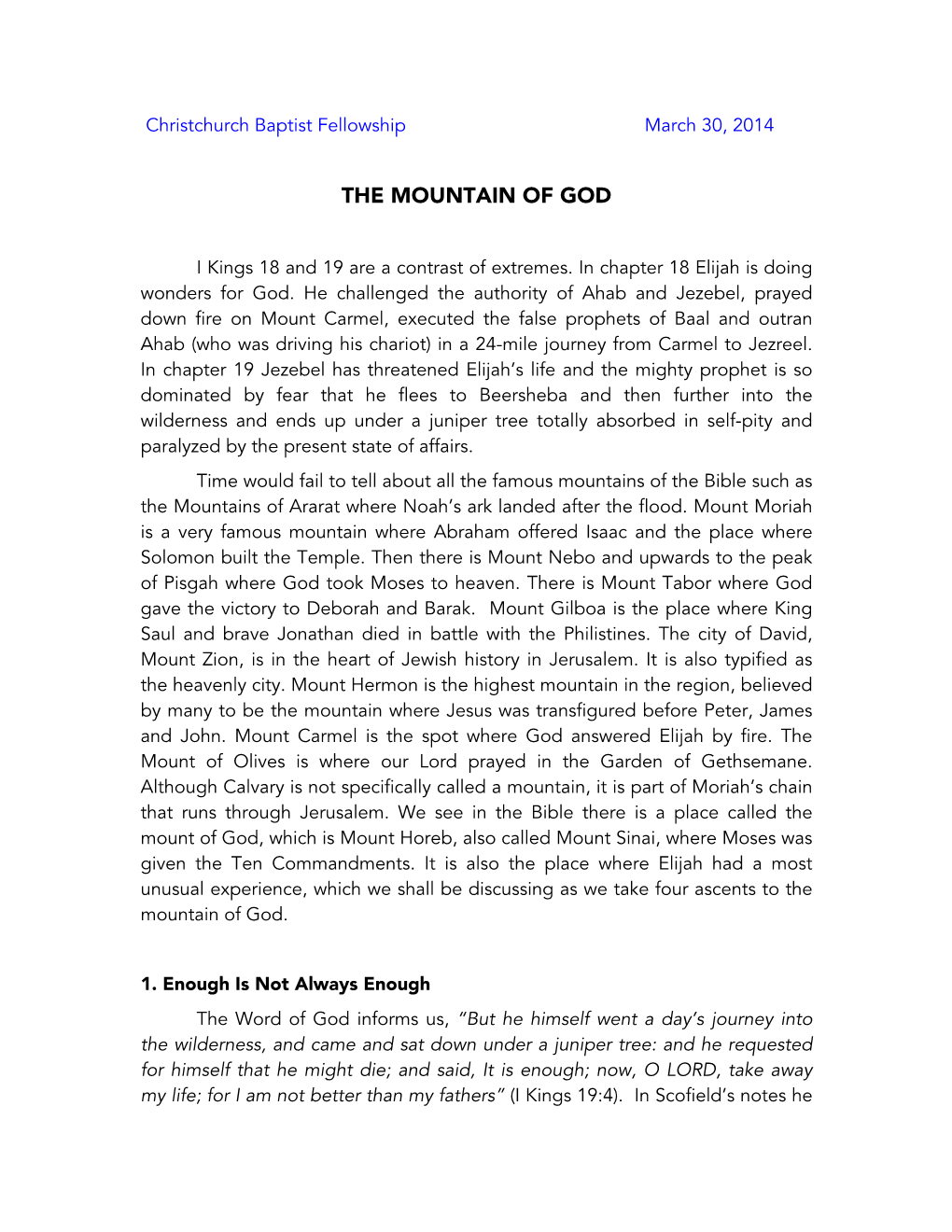 The Mountain of God