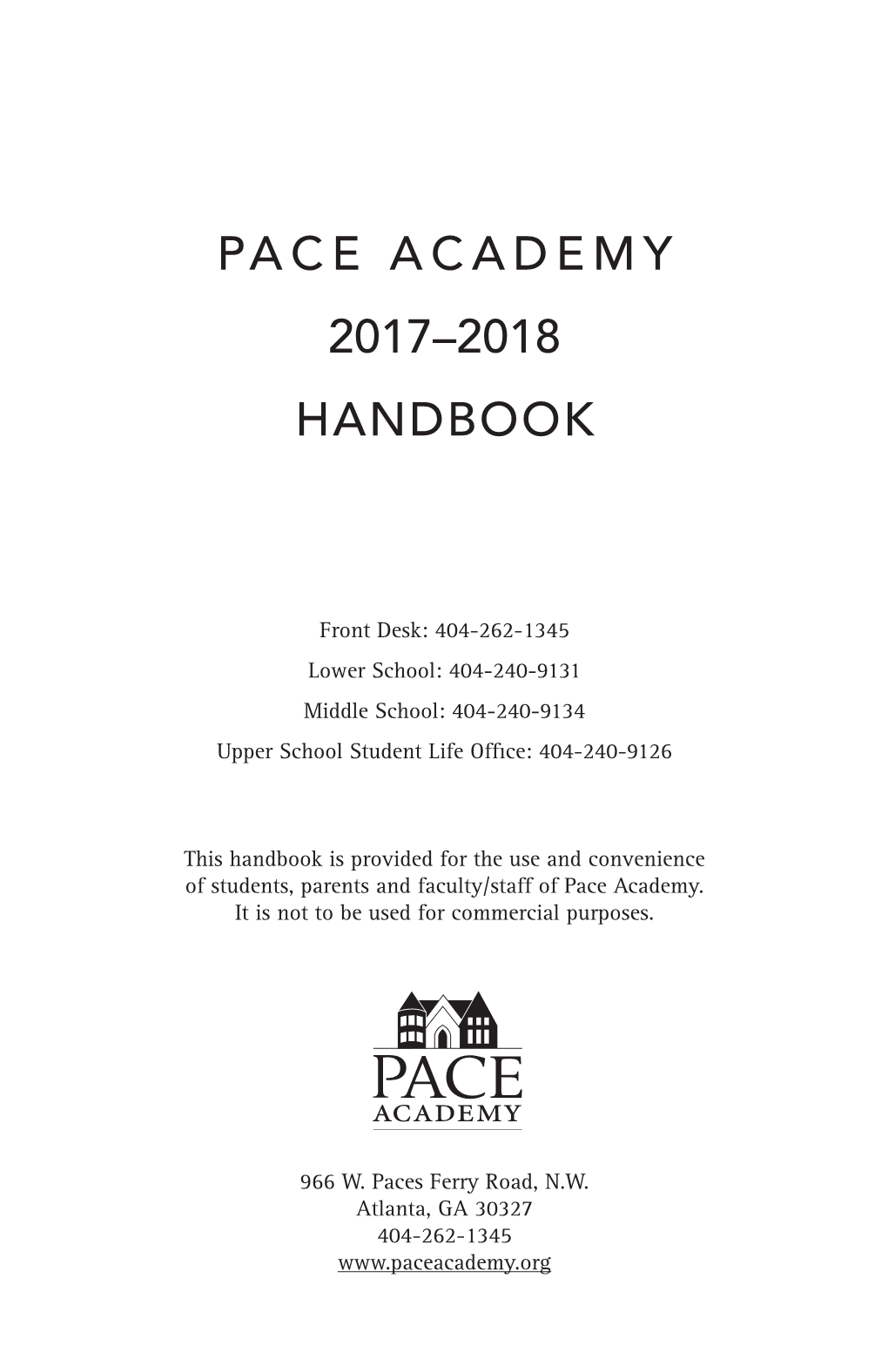 Pace Academy 2017–2018 Handbook