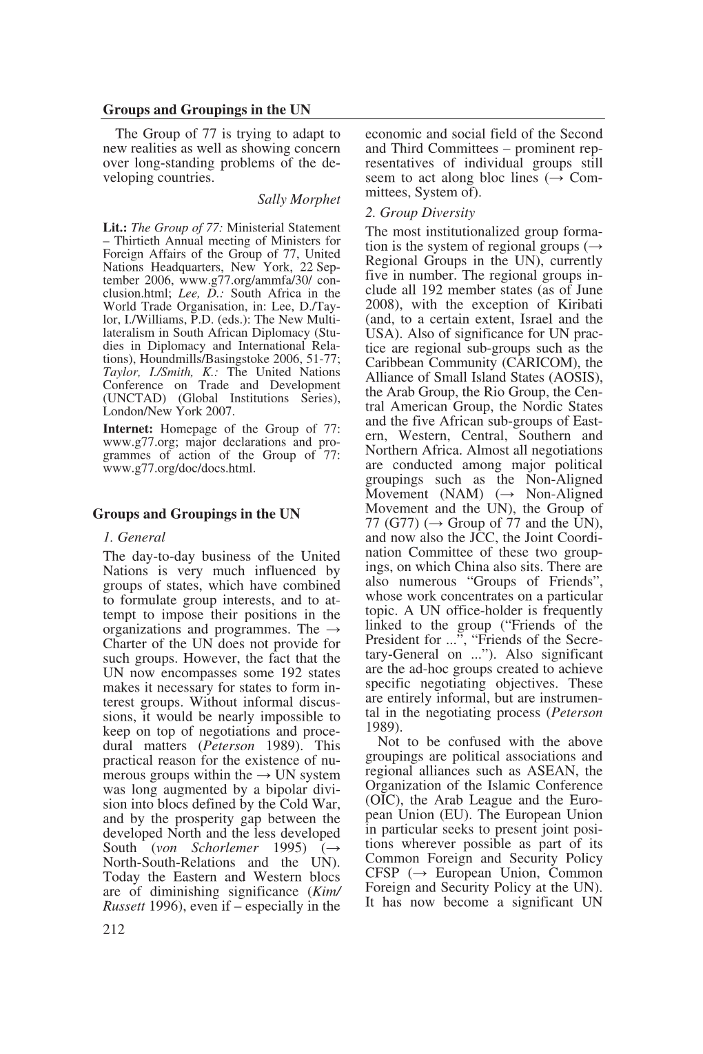 Groups and Groupings in the UN 212 the Group of 77 Is Trying to Adapt To