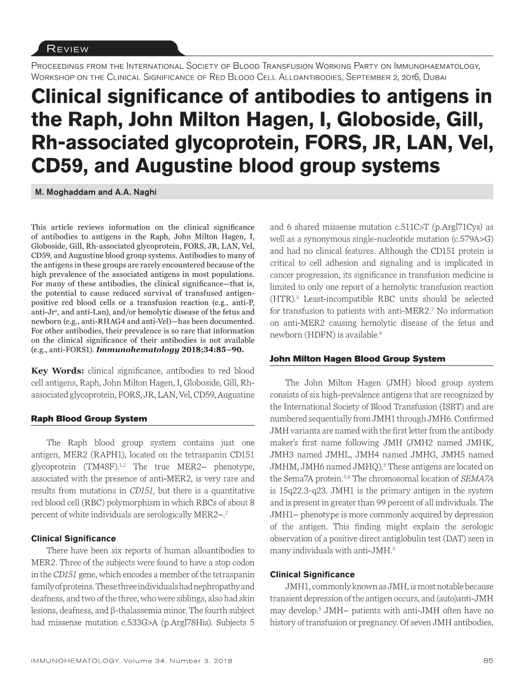 Clinical Significance of Antibodies to Antigens in the Raph, John Milton