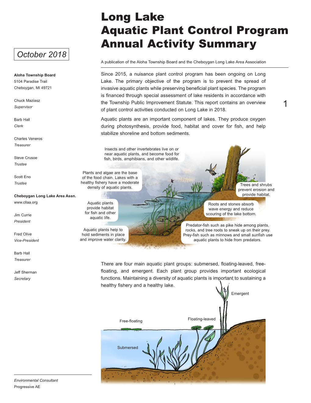 2018 Long Lake Plant Control Summary