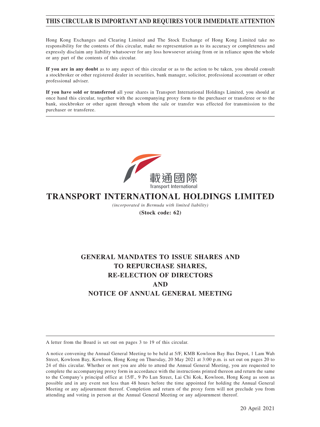 Transport International Holdings Limited