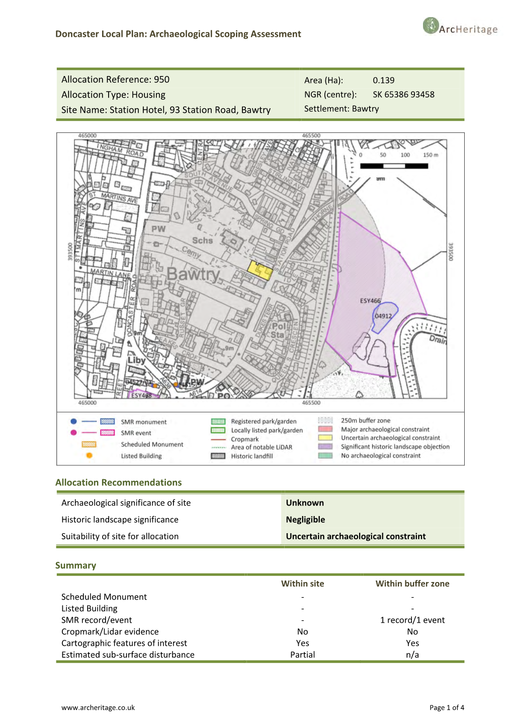 Doncaster Local Plan: Archaeological Scoping Assessment