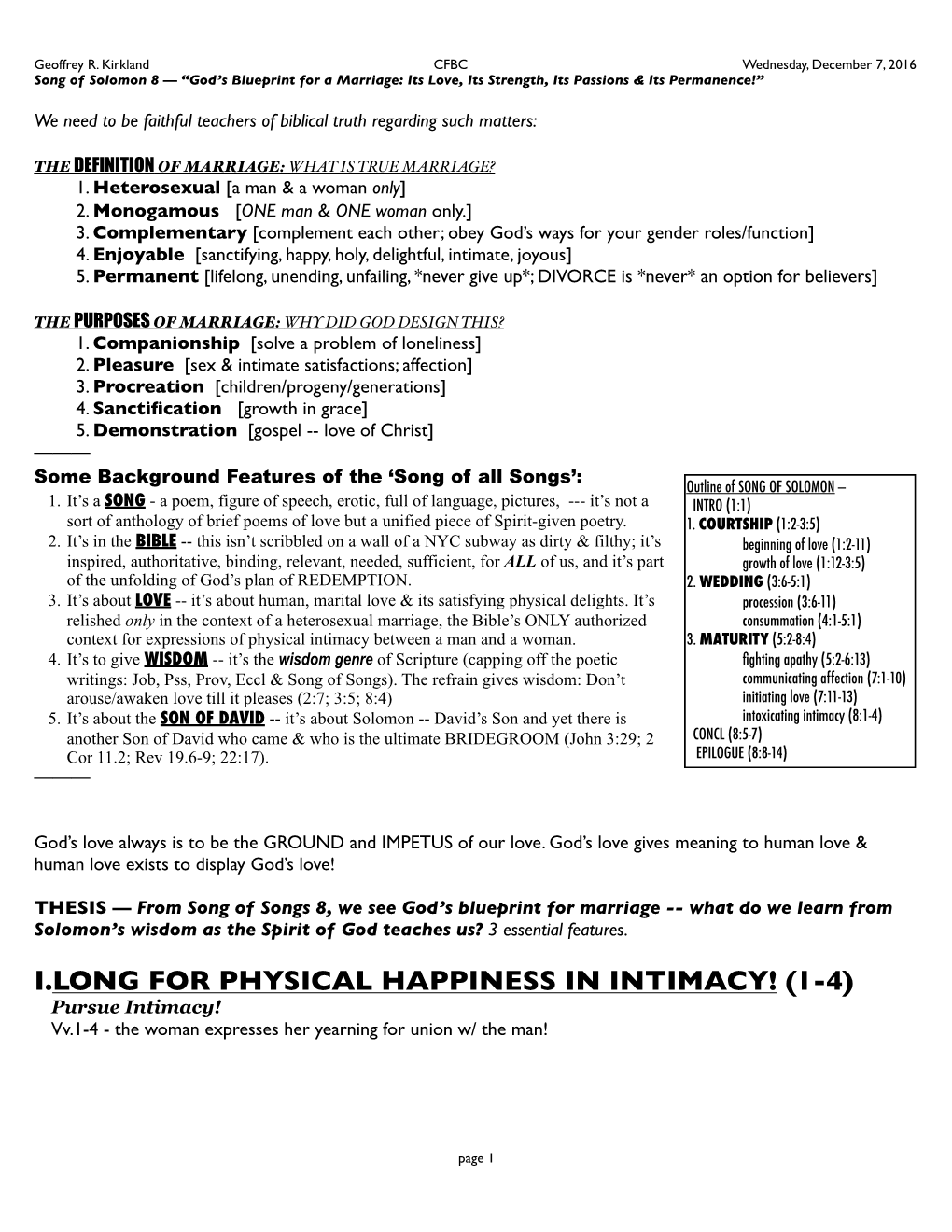 Song of Solomon 8 Outline