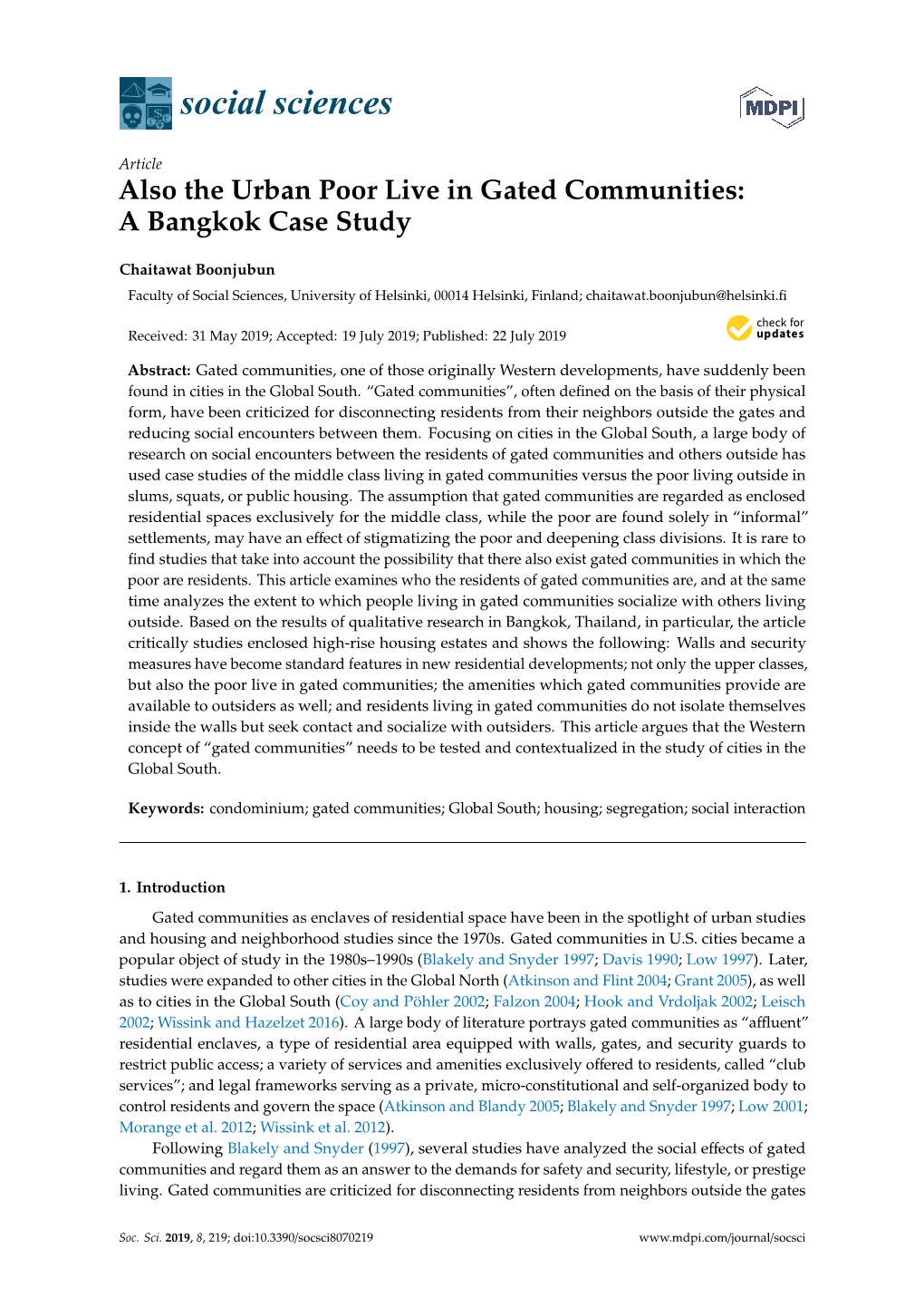 A Bangkok Case Study