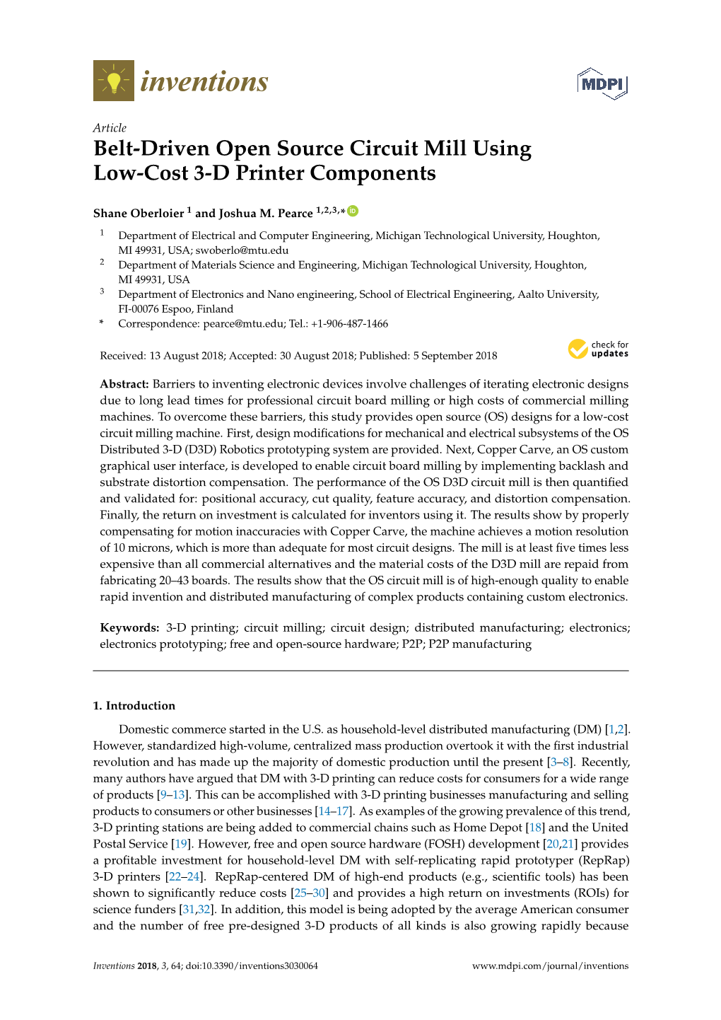 Belt-Driven Open Source Circuit Mill Using Low-Cost 3-D Printer Components