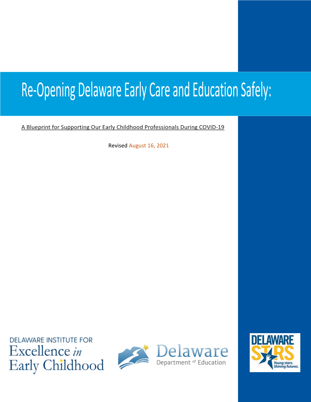 Re-Opening Delaware Early Care and Education Safely