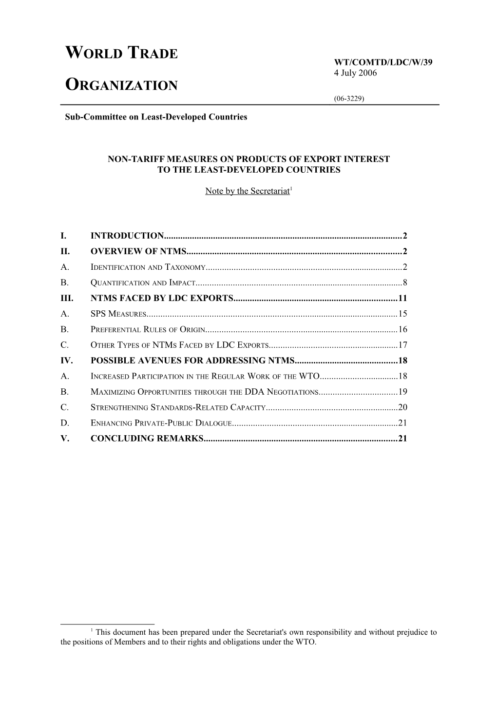 Non-Tariff Measures on Products of Export Interest