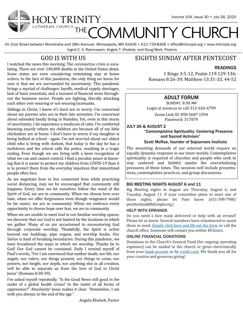 The Community Church Newsletter