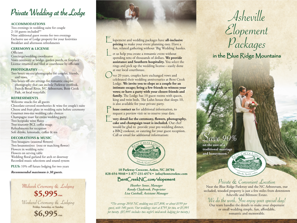 Asheville Elopement Packages