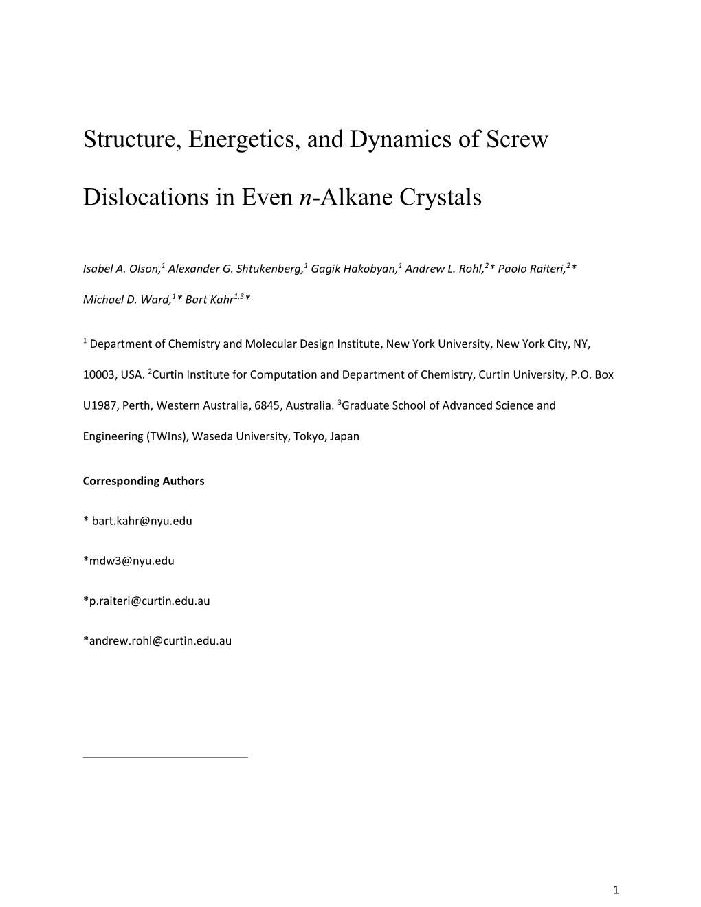 Structure, Energetics, and Dynamics of Screw Dislocations in Even N