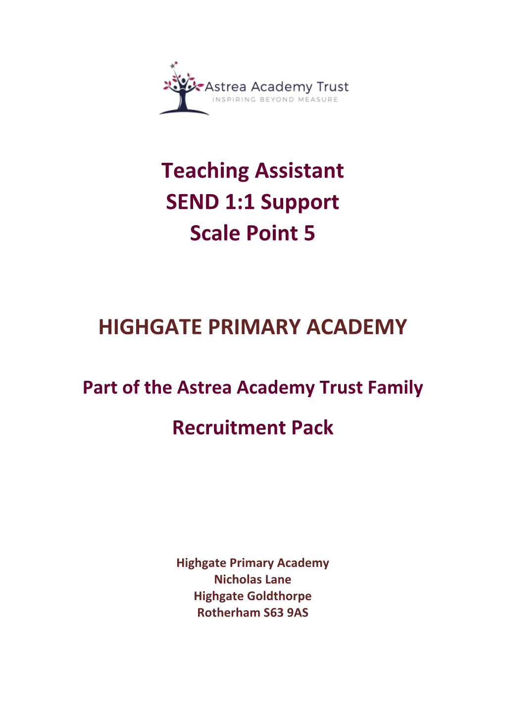 Teaching Assistant SEND 1:1 Support Scale Point 5 HIGHGATE PRIMARY