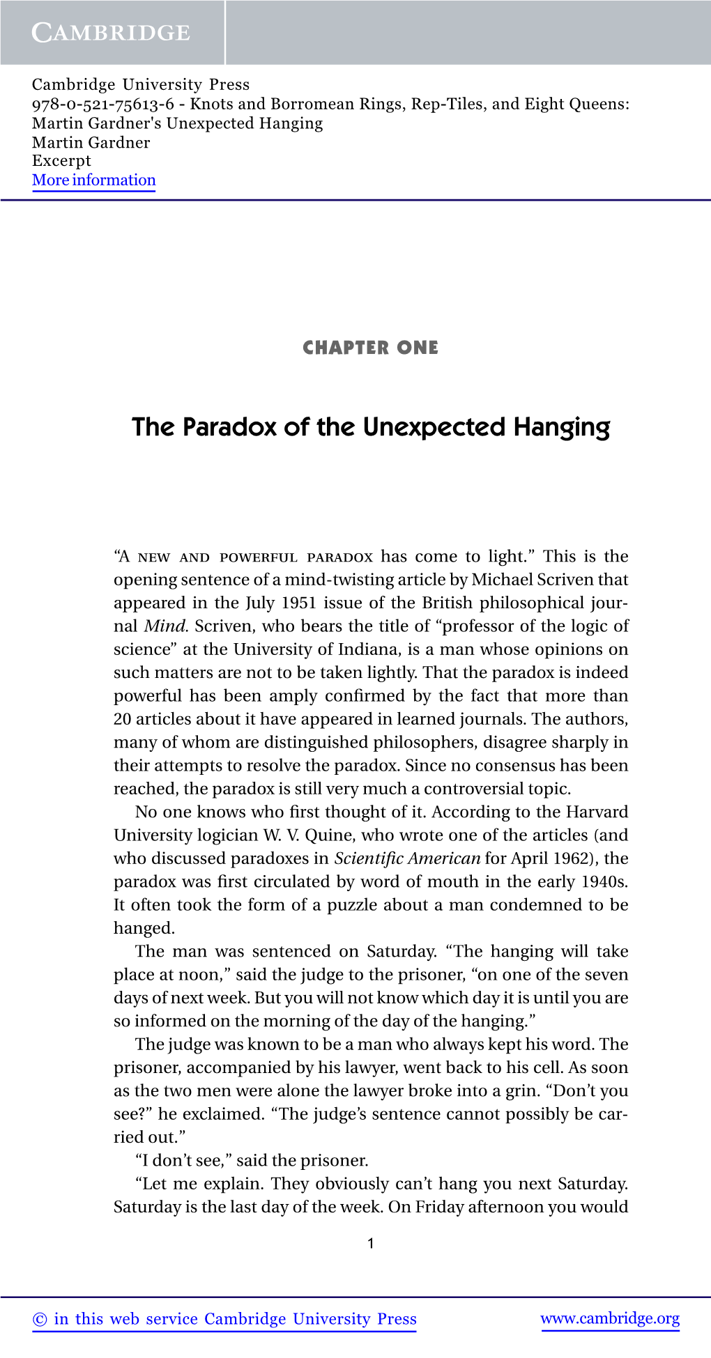 The Paradox of the Unexpected Hanging