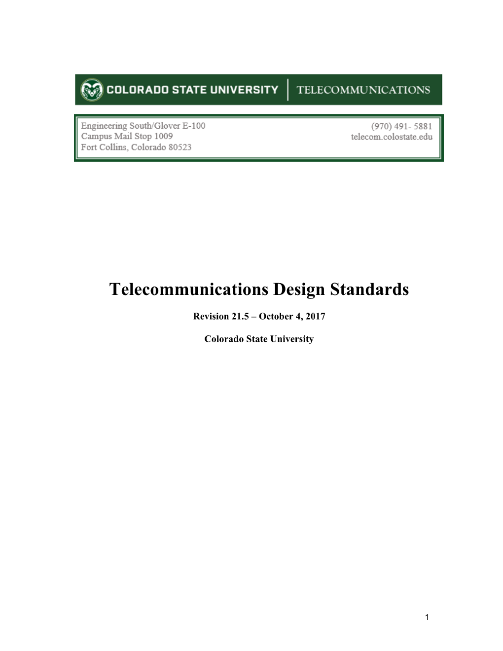 Telecommunications Design Standards