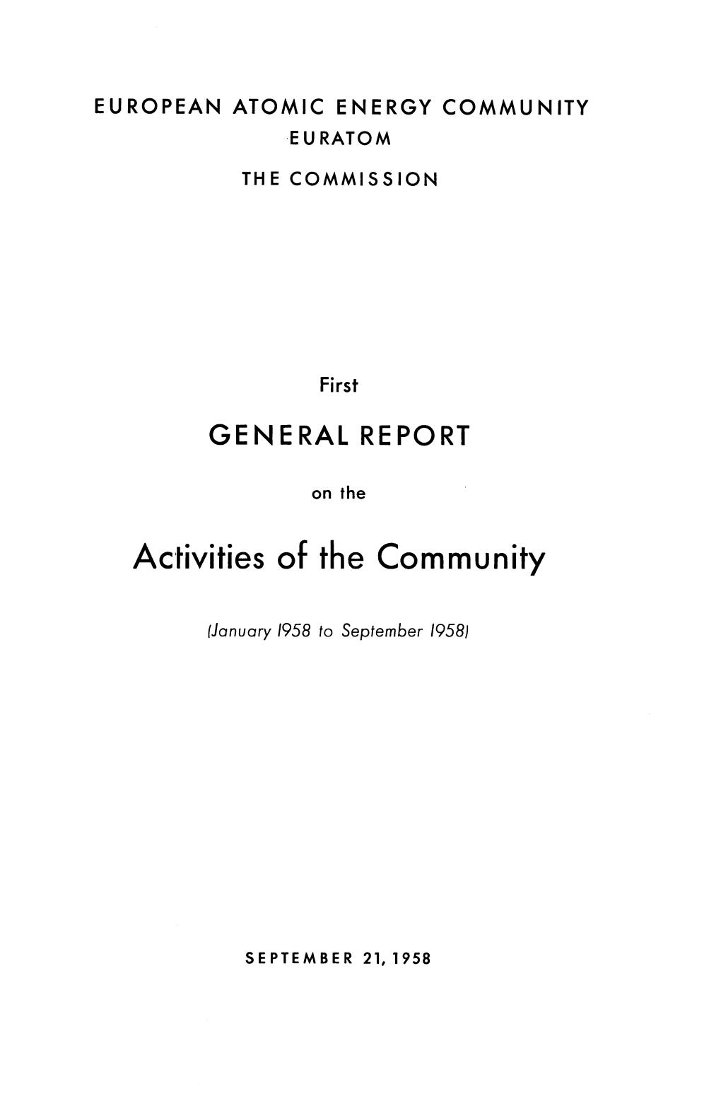 Activities of the Community