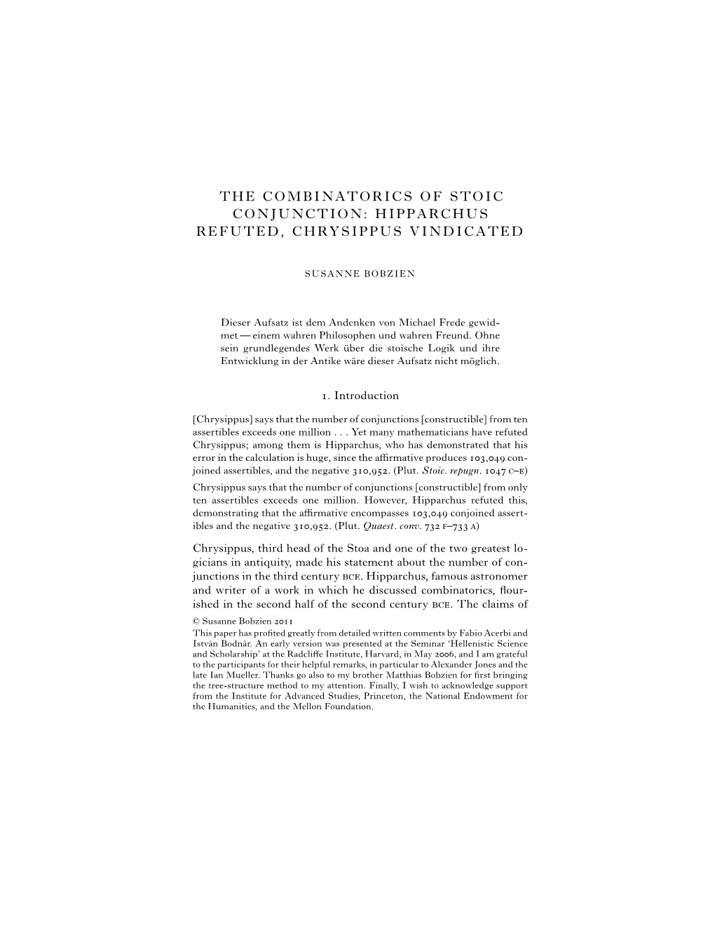 The Combinatorics of Stoic Conjunction: Hipparchus Refuted, Chrysippus Vindicated