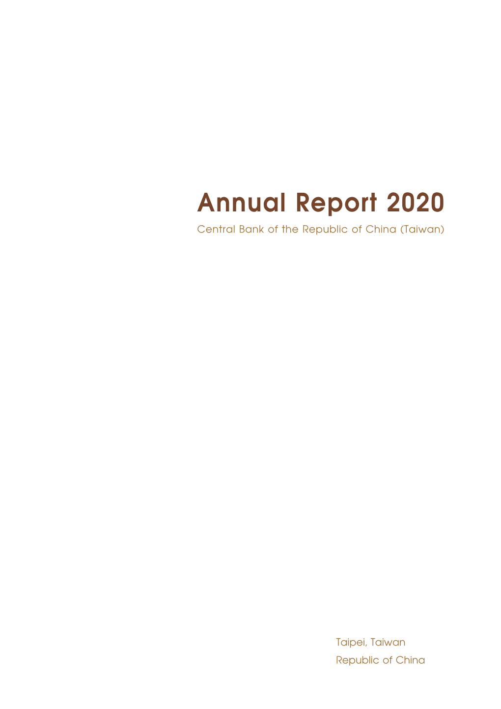 Annual Report 2020 Central Bank of the Republic of China (Taiwan)