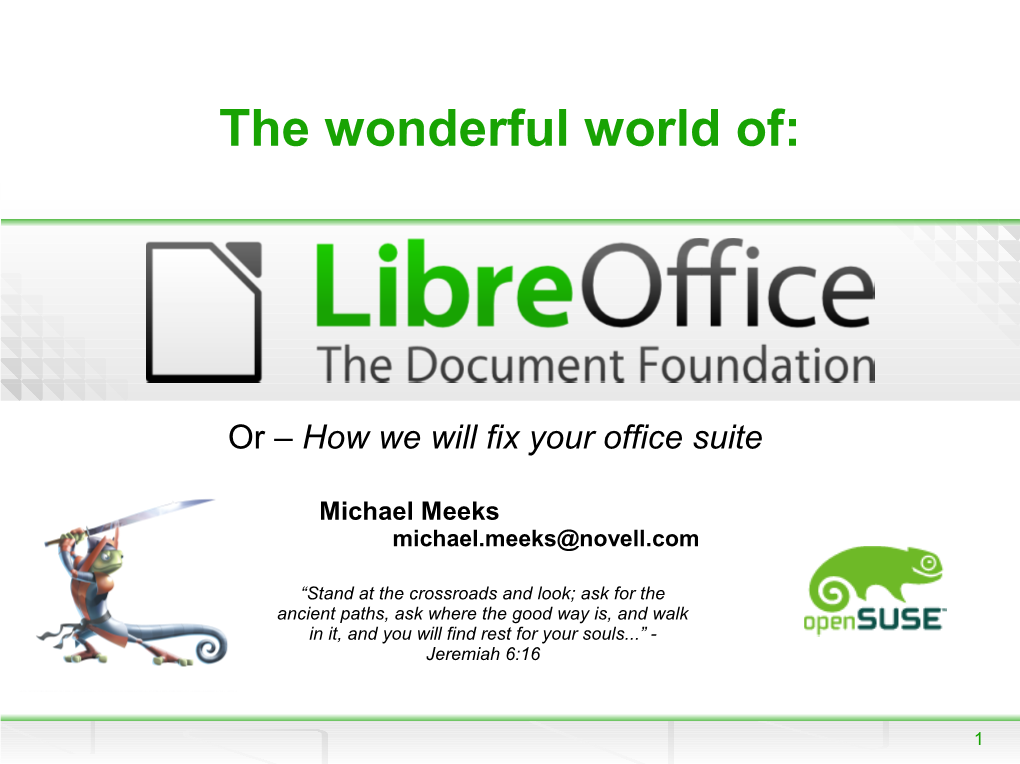 The Document Foundation and Libreoffice Presentation Template