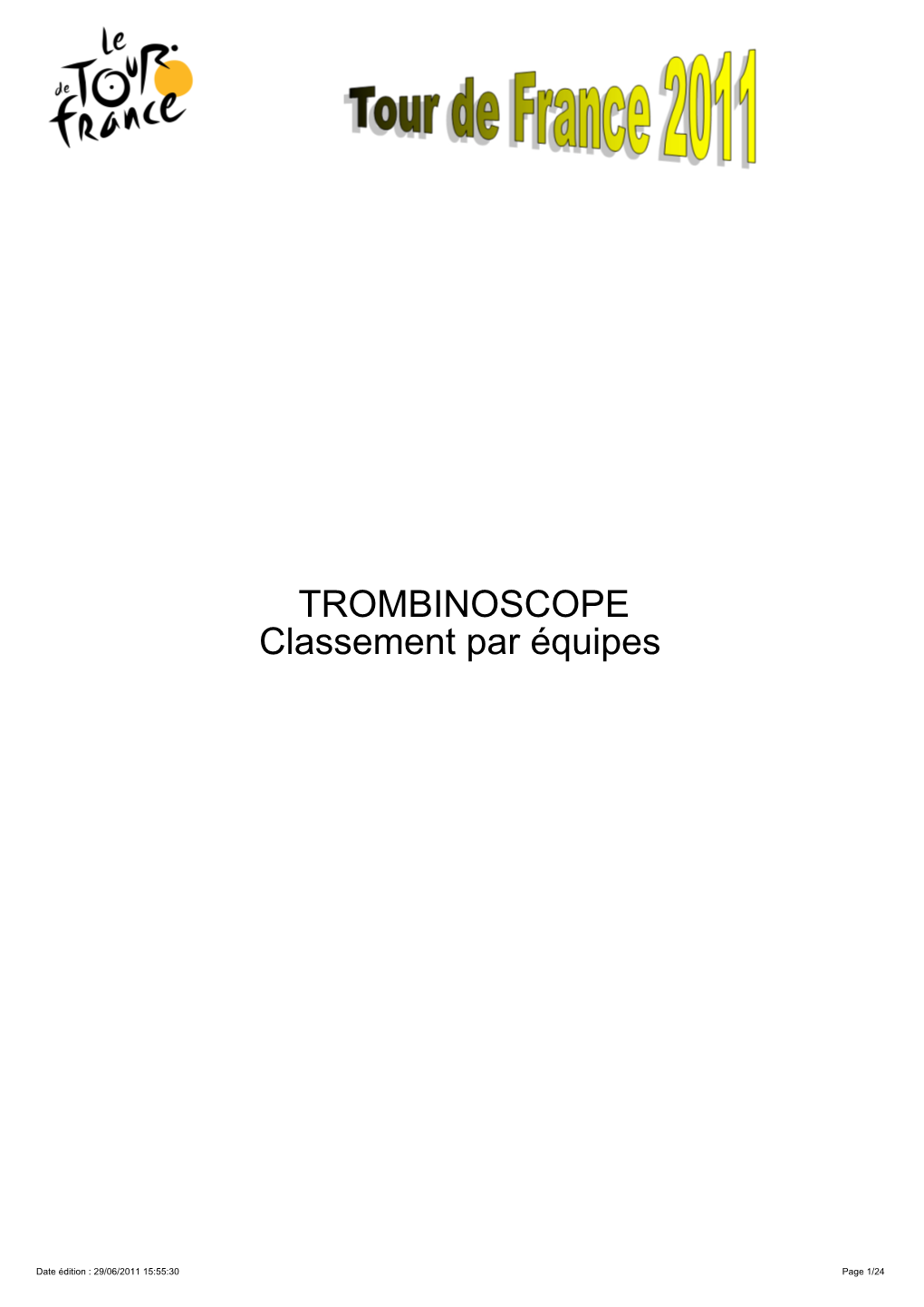 TROMBINOSCOPE Classement Par Équipes