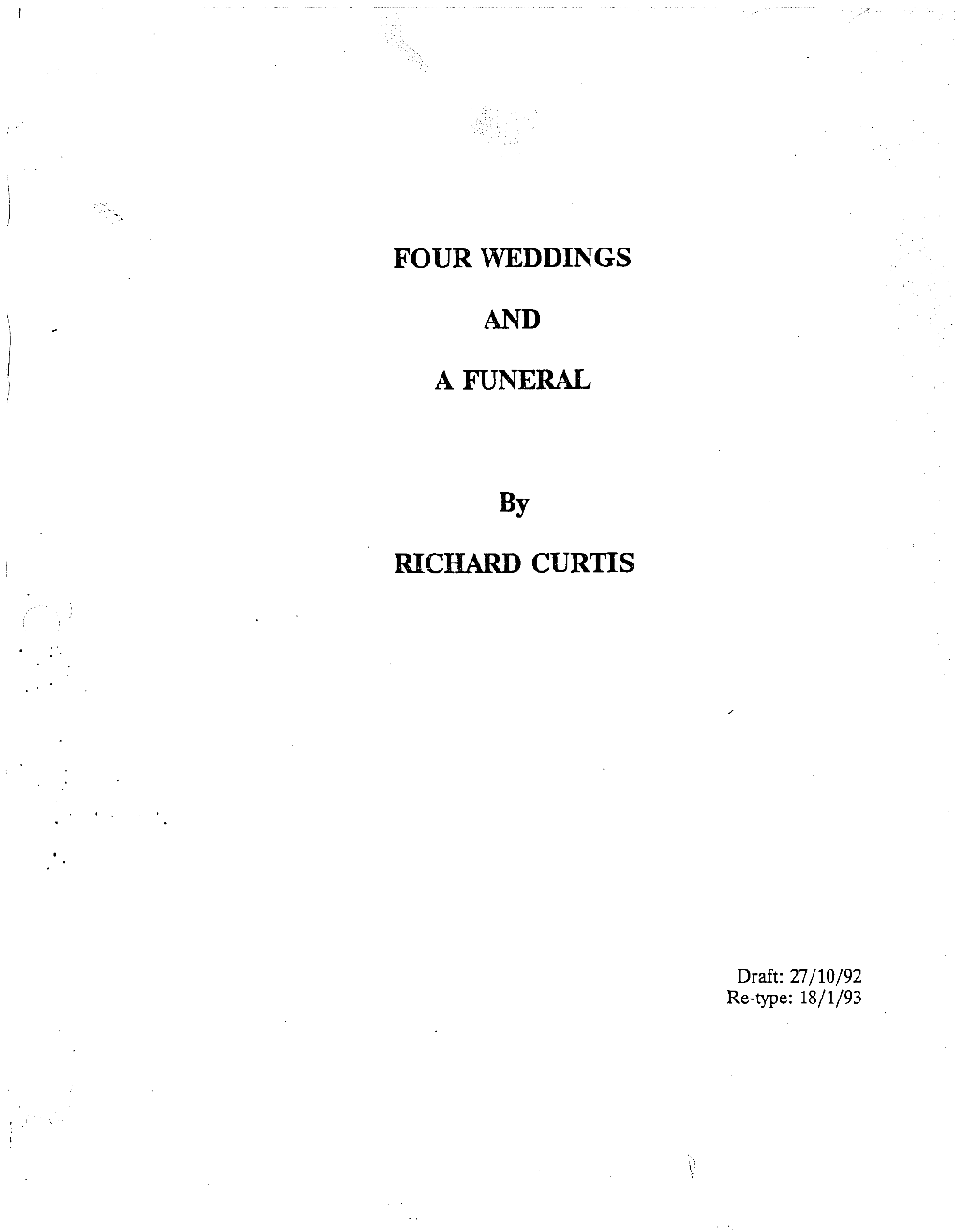 FOUR WEDDINGS and a FUNERAL by RICHARD CURTIS