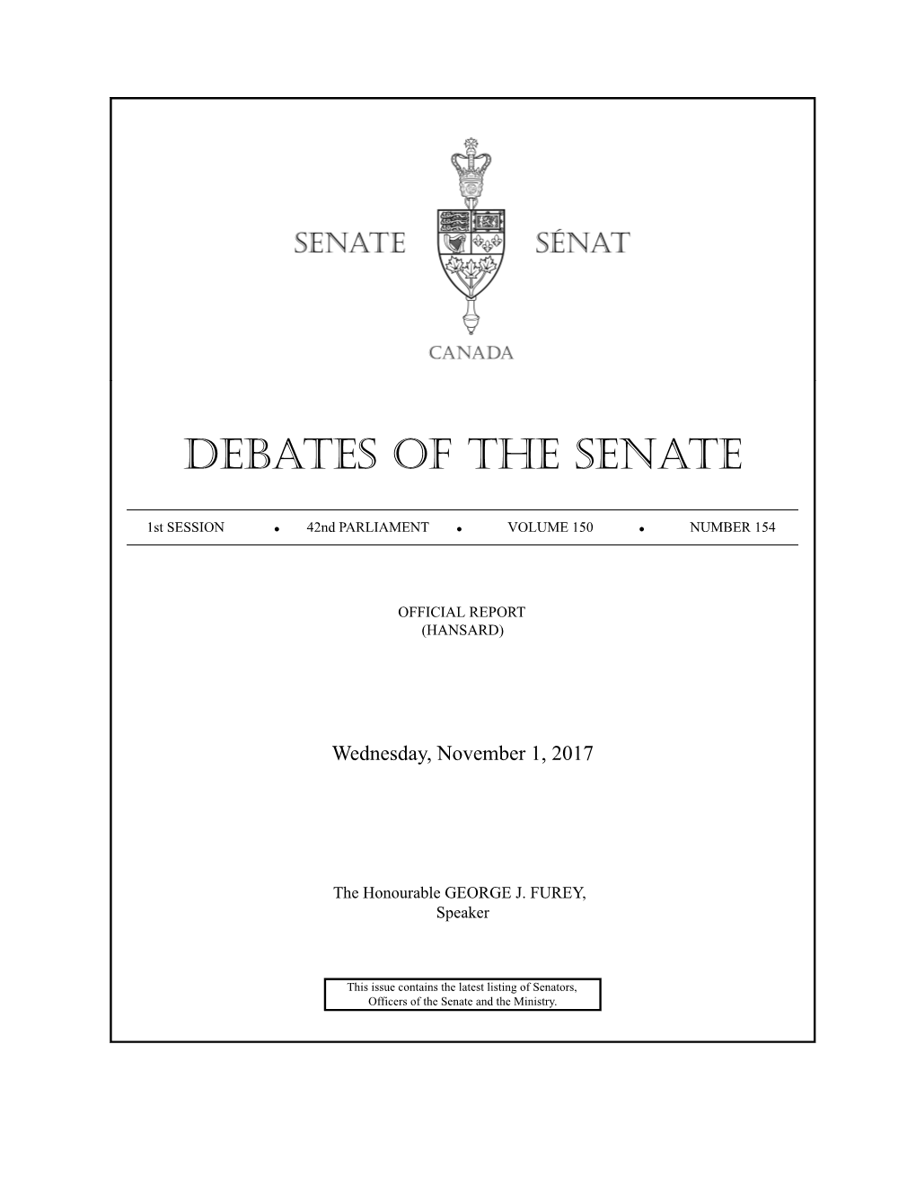 Debates of the Senate