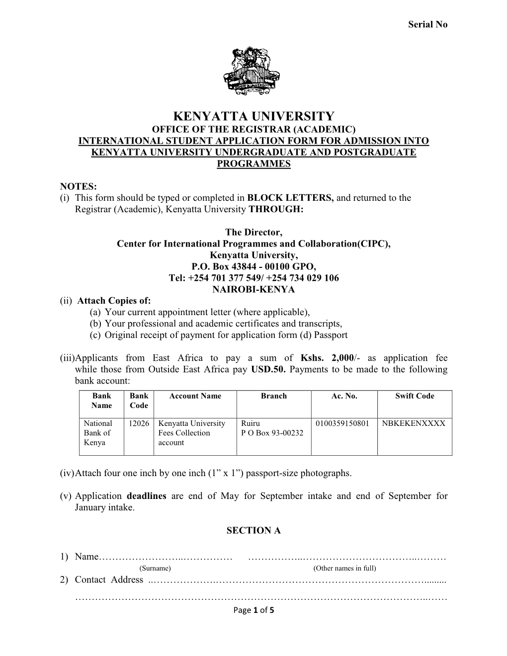 International Students Form