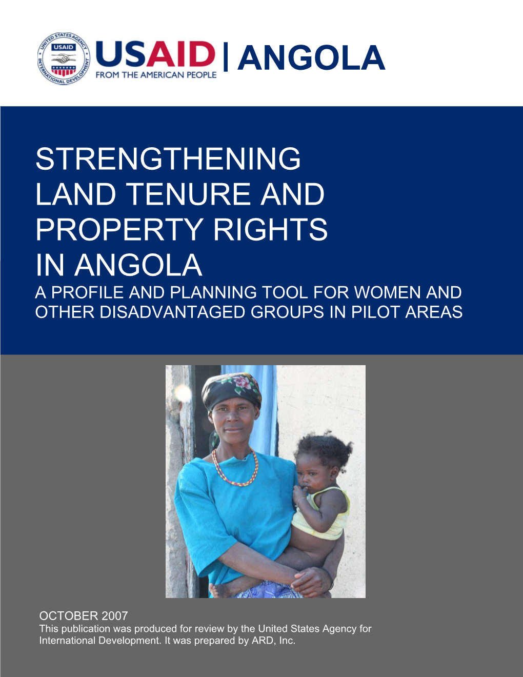 Strengthening Land Tenure and Property Rights in Angola