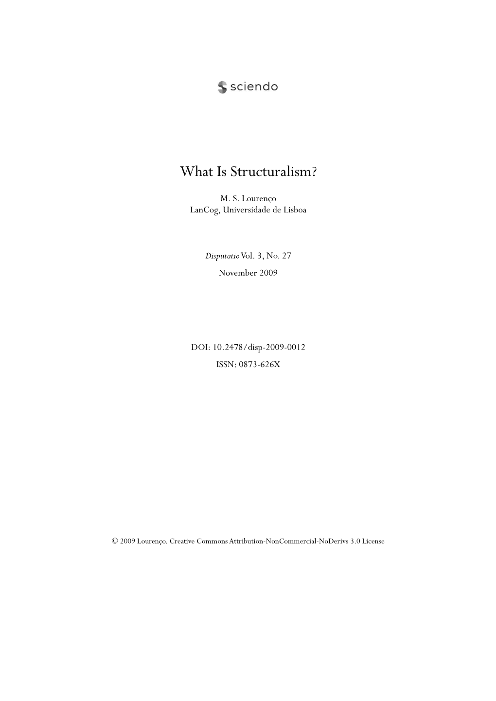 What Is Structuralism?