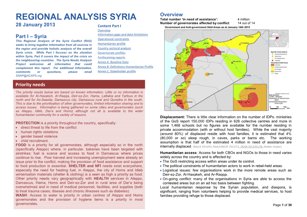 Regional Analysis Syria