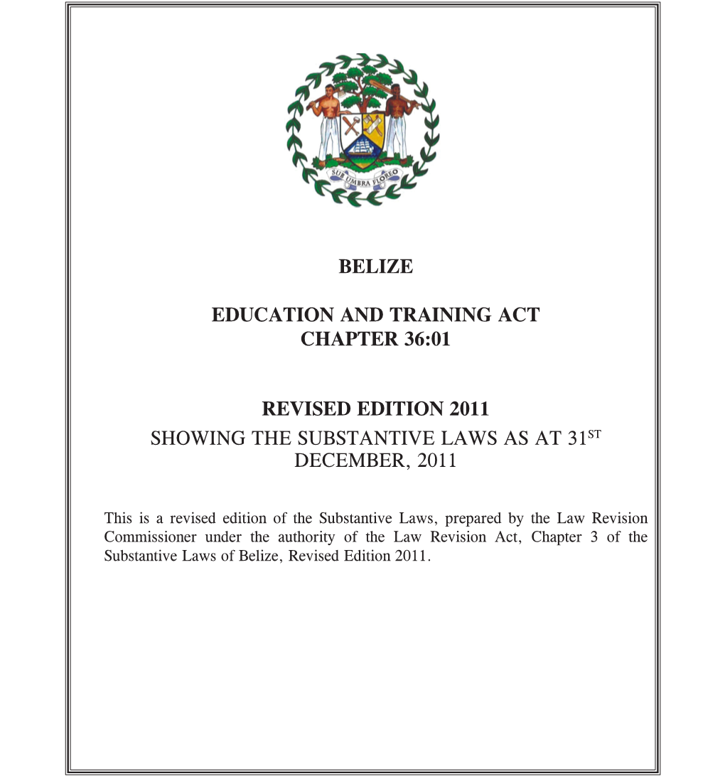 Education and Training Act Chapter 36:01