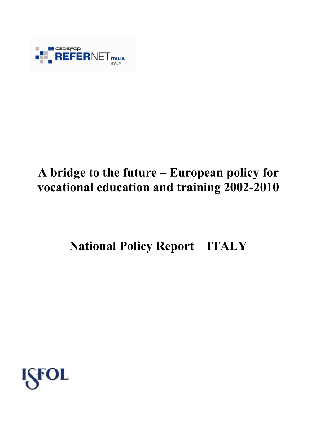 Policy Report 2010 Italy Final 3Rd Dec
