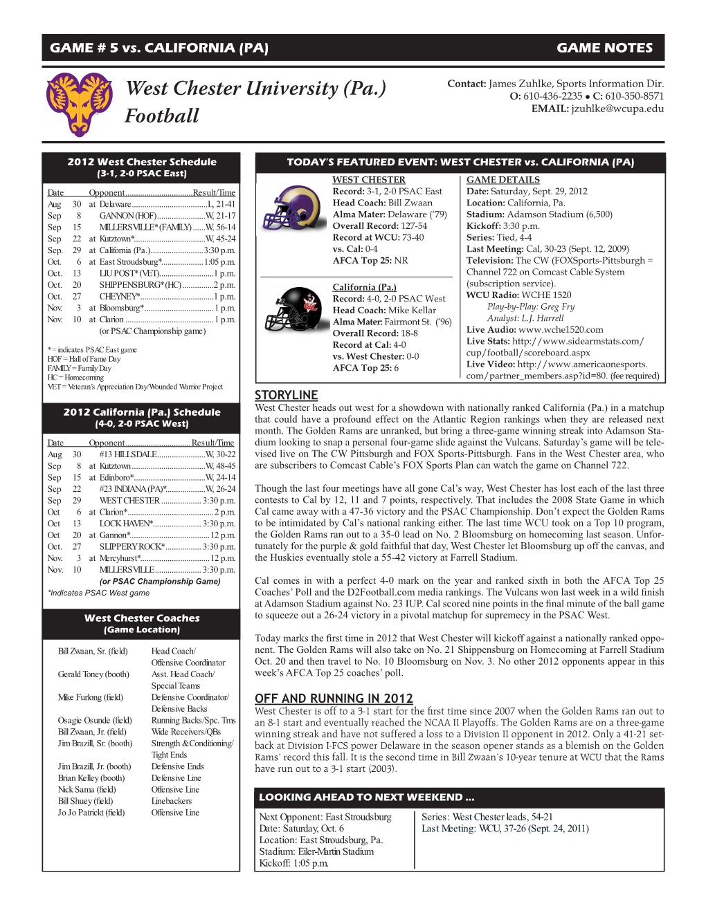 2012 FB Game Notes Cal Game.Indd