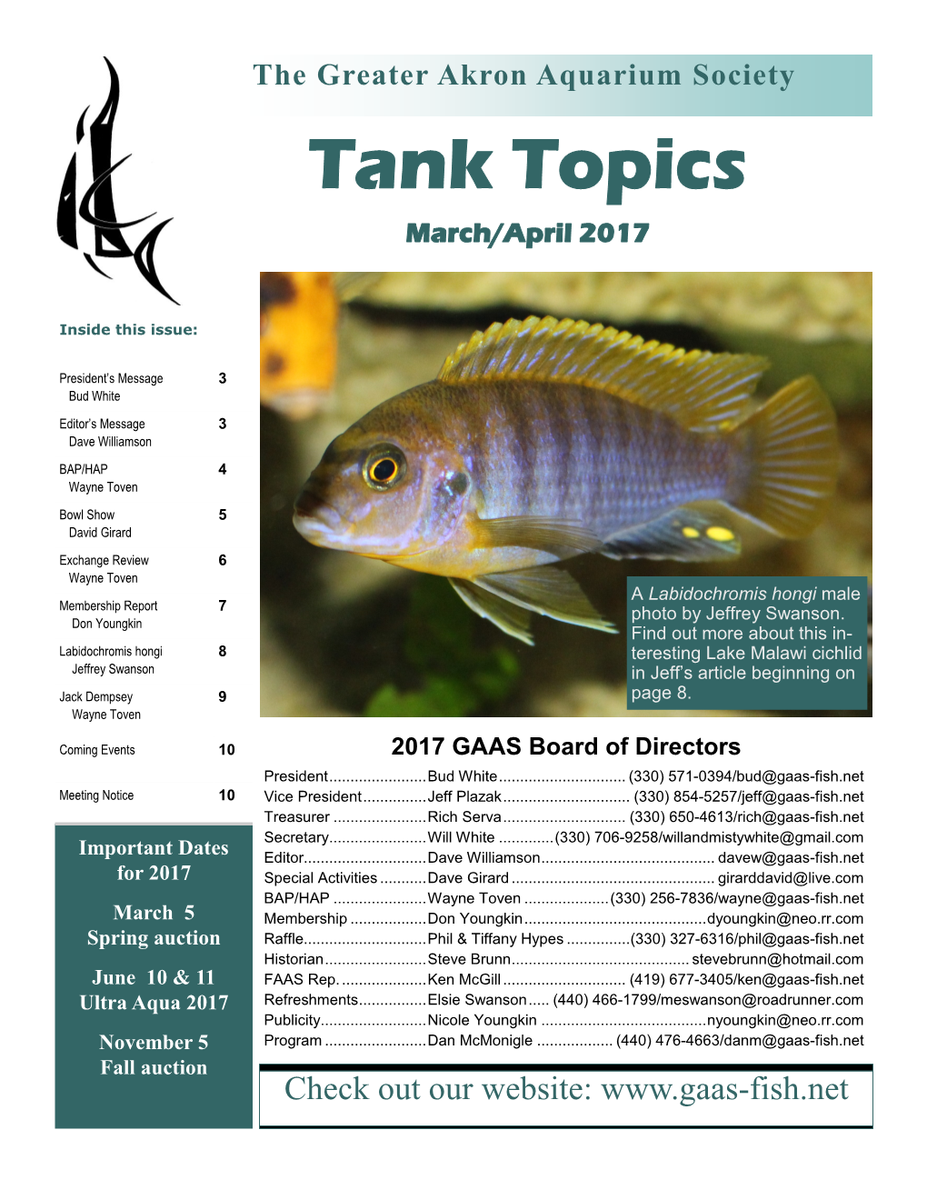 Tank Topics March/April 2017