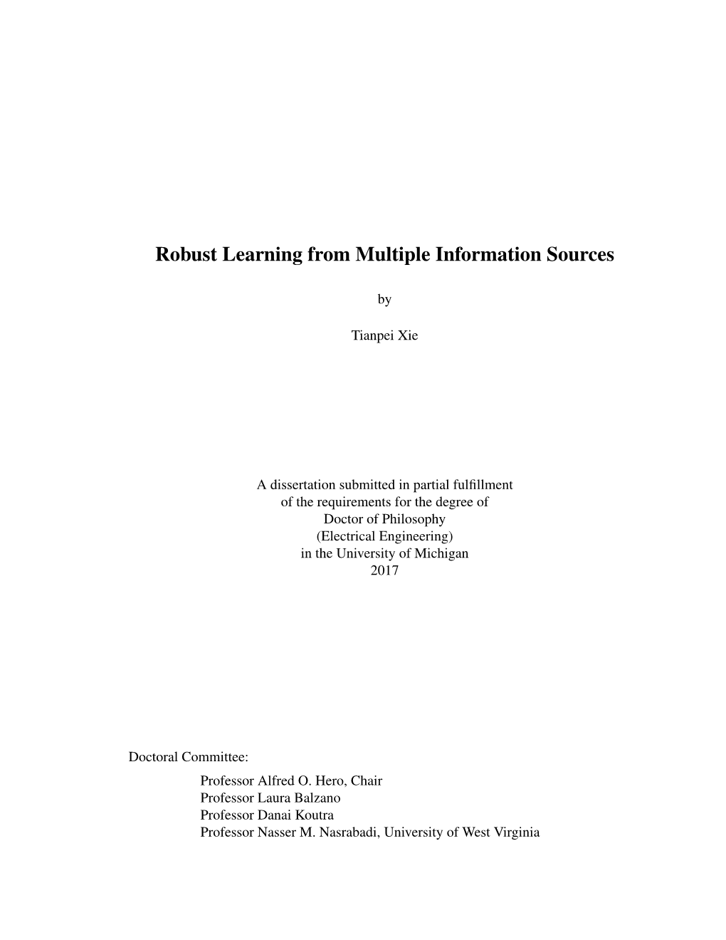 1.2In Robust Learning from Multiple Information Sources