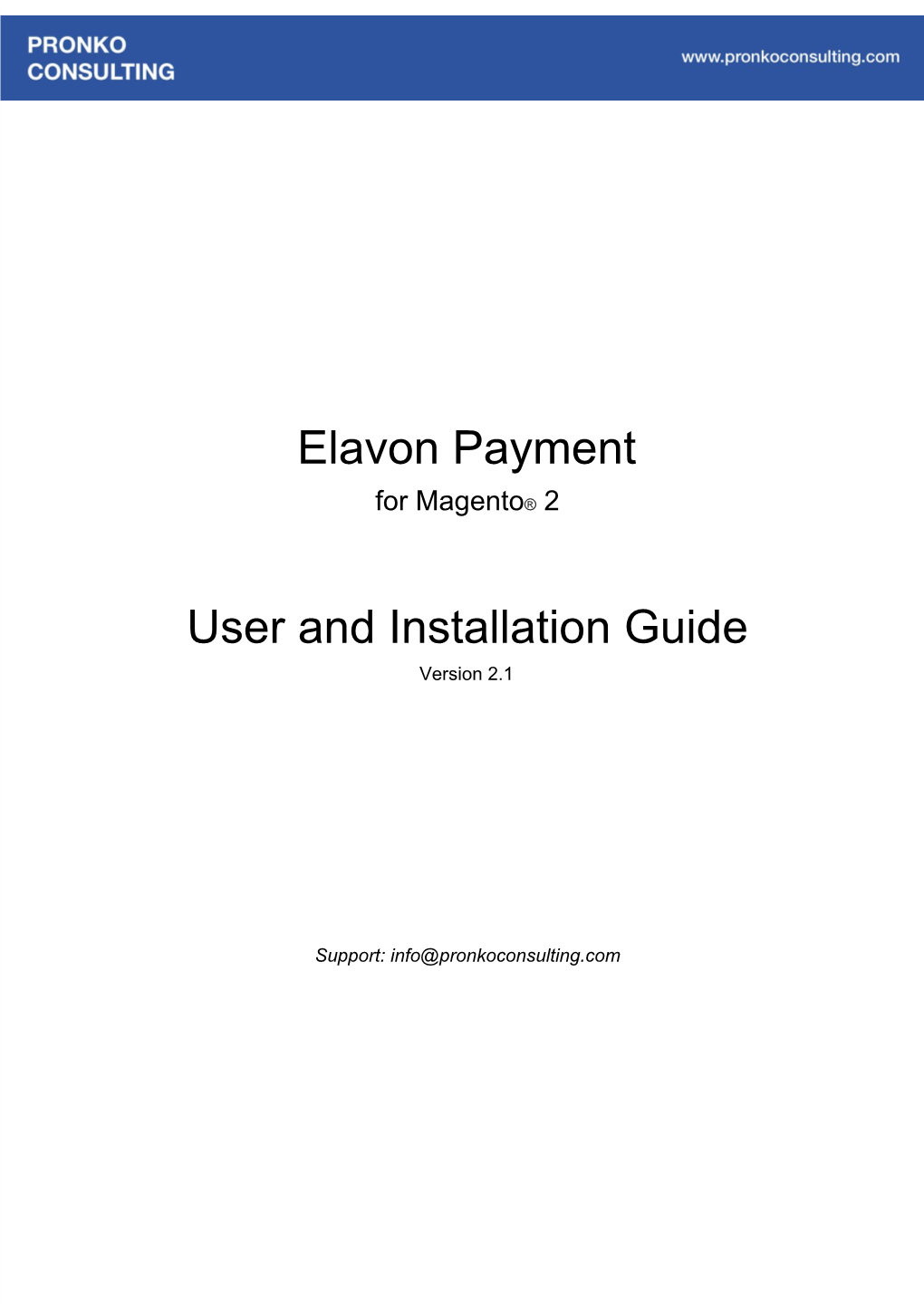 Elavon Payment User and Installation Guide