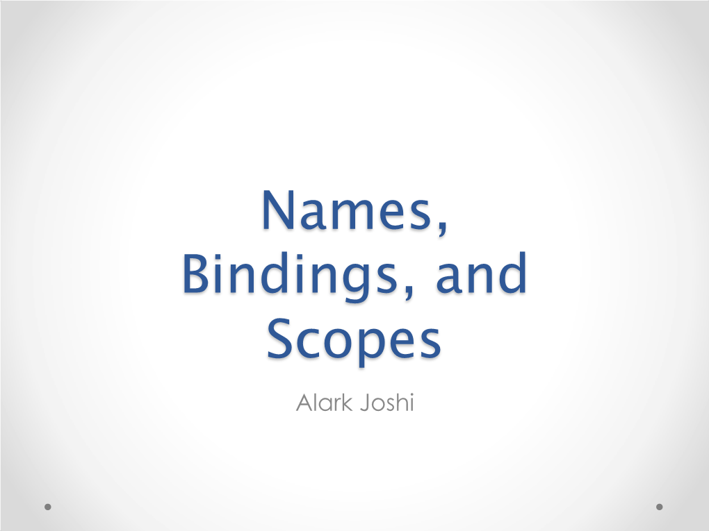 Names and Binding