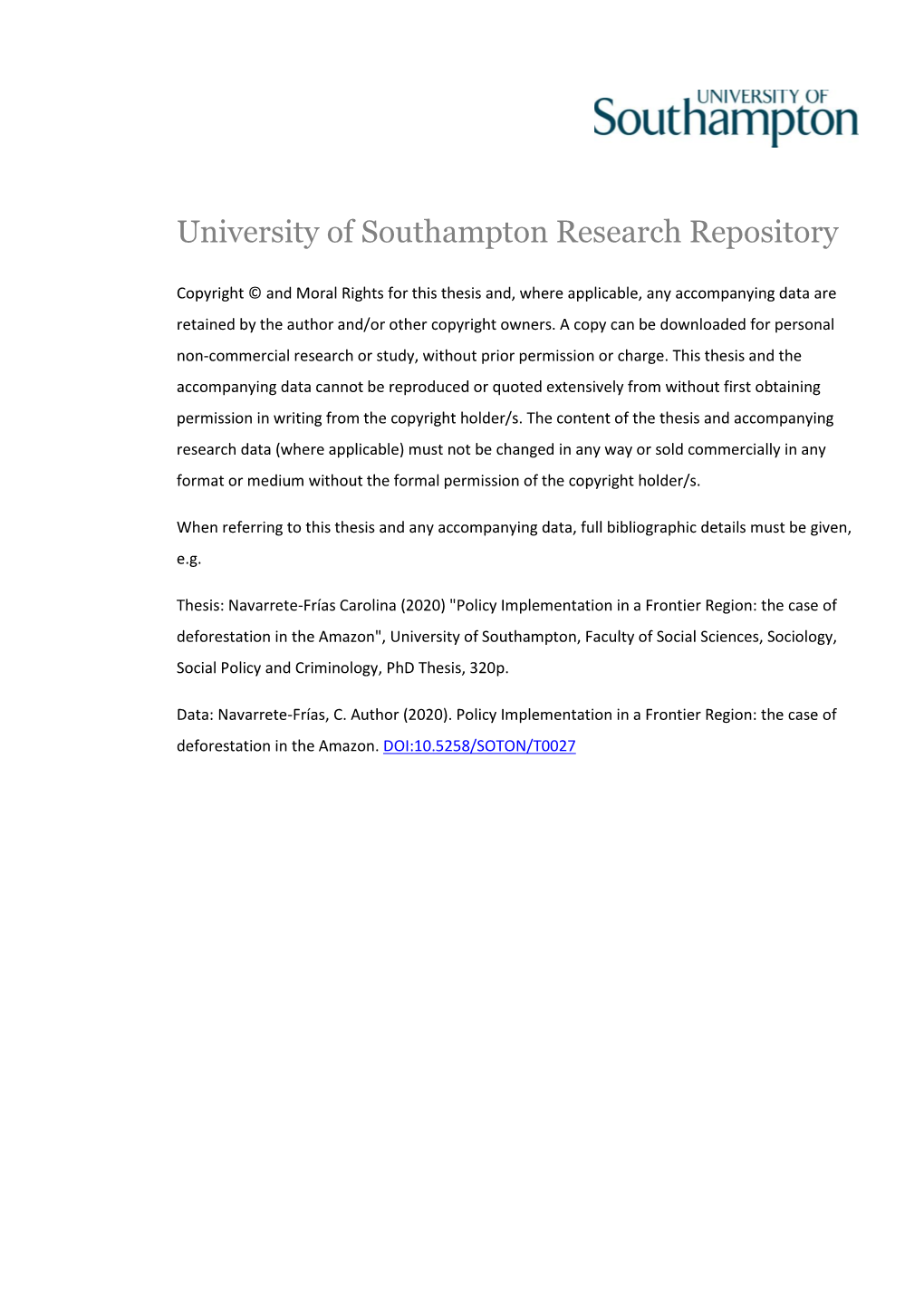 University of Southampton Research Repository