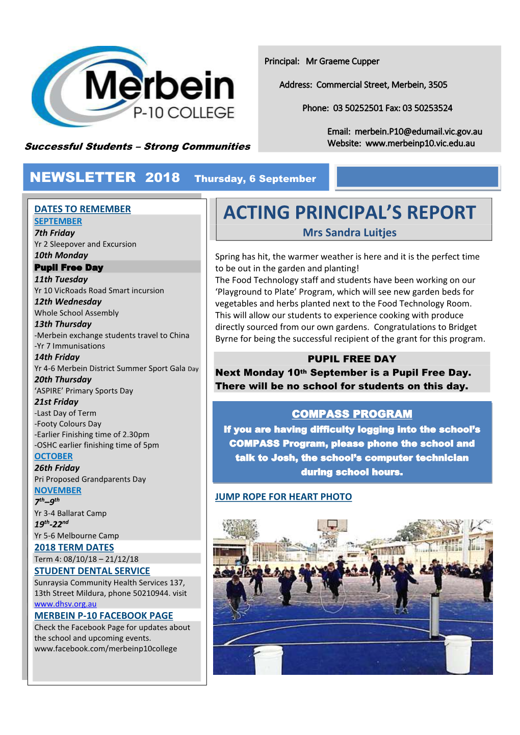 Acting Principal's Report