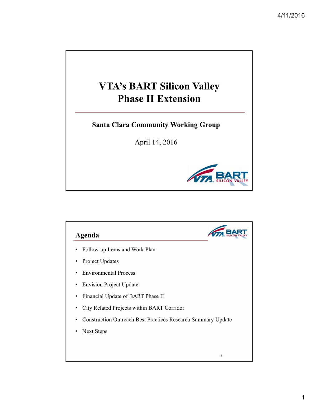 VTA's BART Silicon Valley Phase II Extension