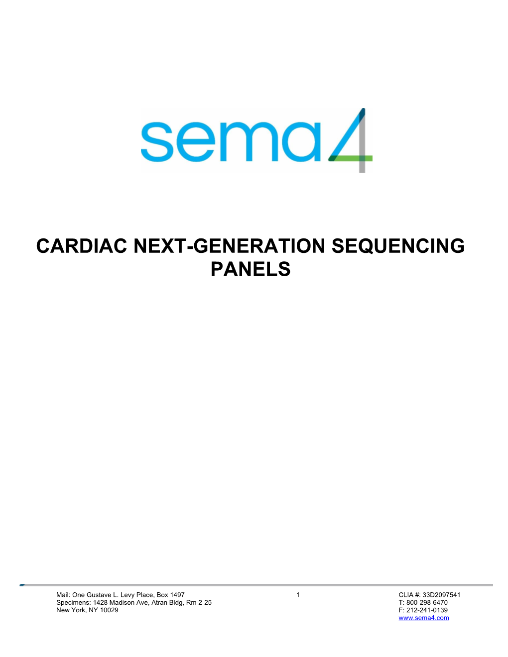 Sema4 Cardiac Information Sheet