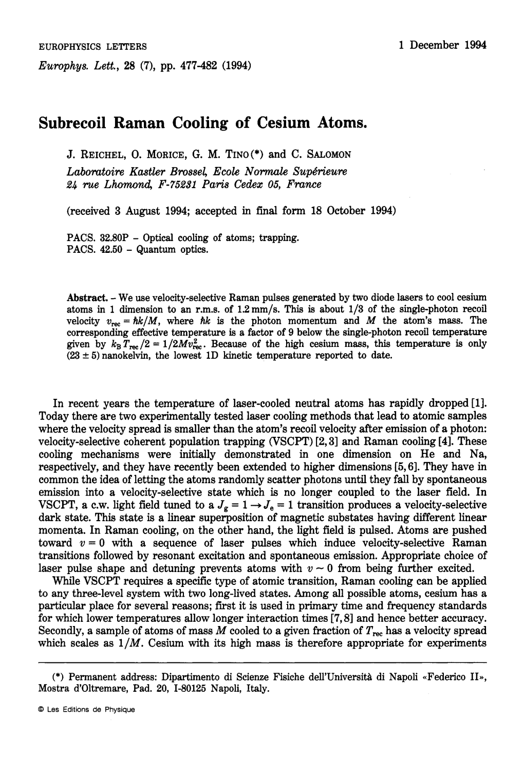 Subrecoil Raman Cooling of Cesium Atoms