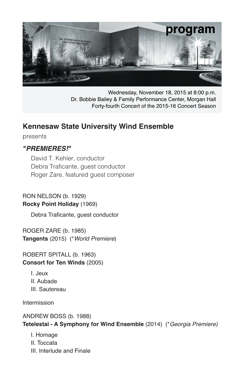 Kennesaw State University Wind Ensemble Presents