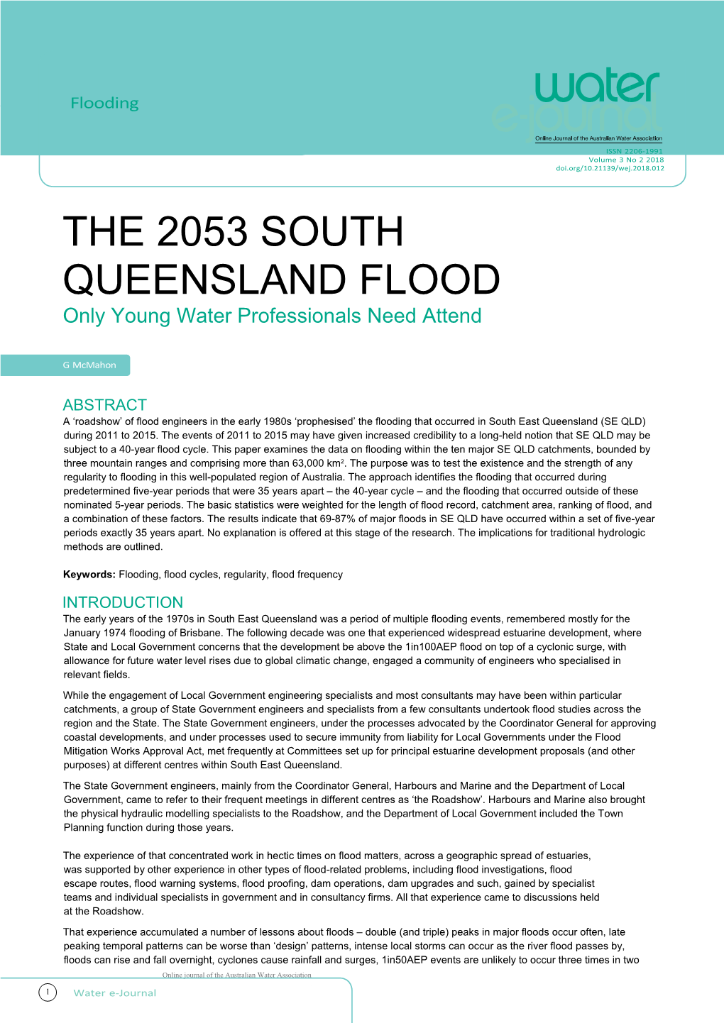 The 2053 South Queensland Flood