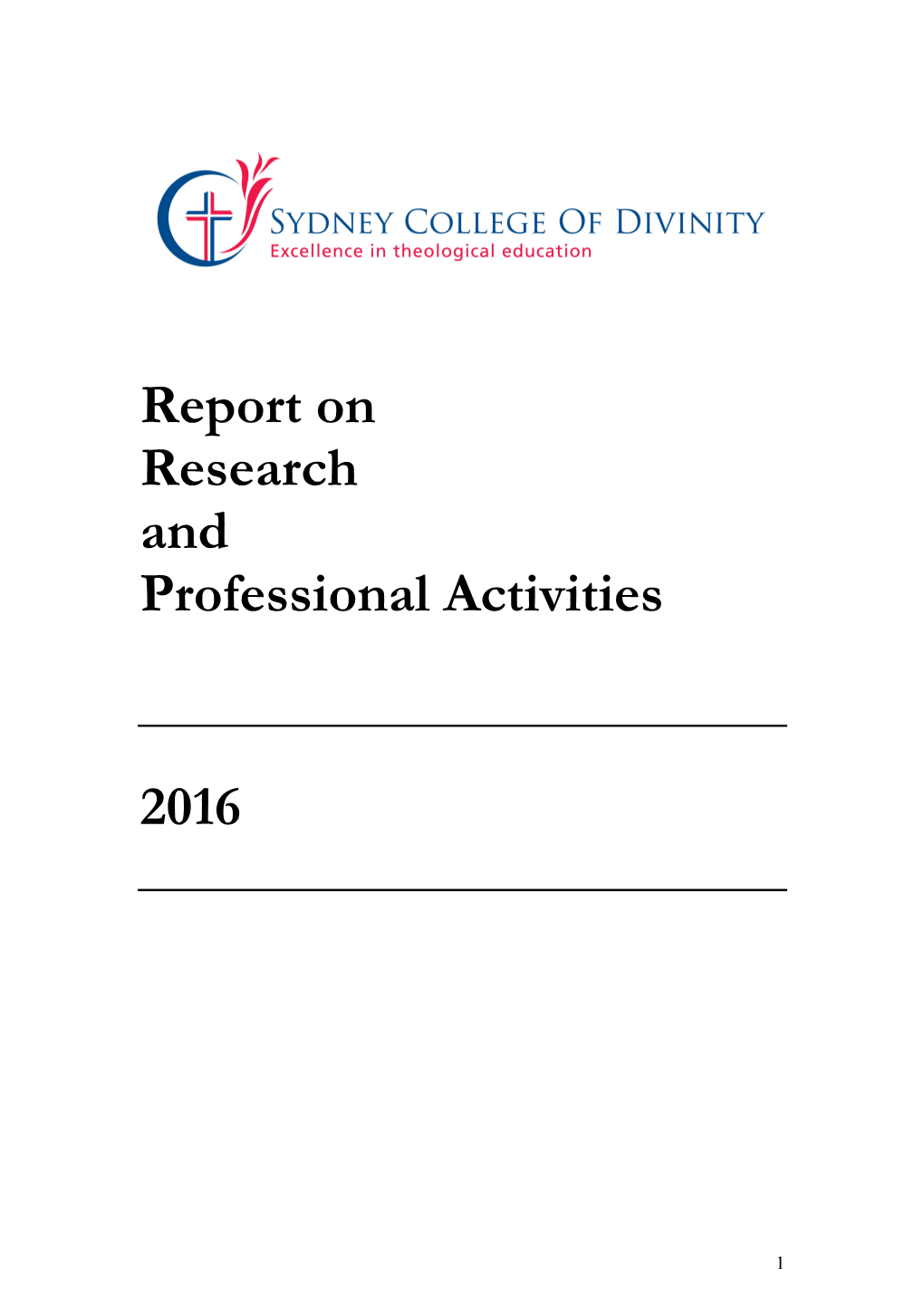 Report on Research and Professional Activities 2016
