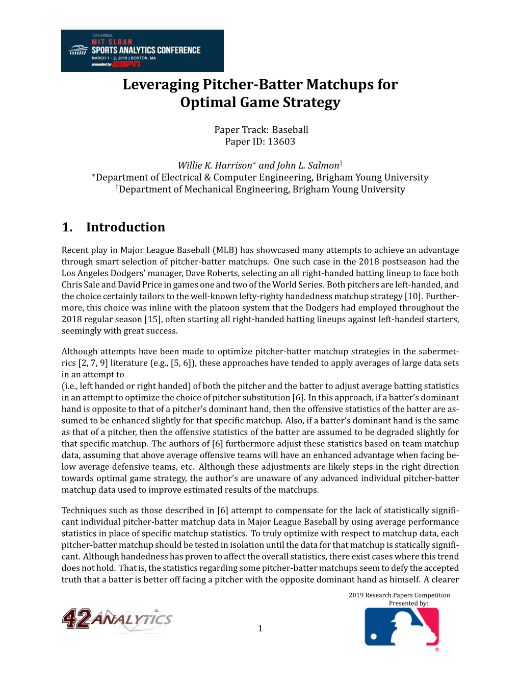 Leveraging Pitcher-Batter Matchups for Optimal Game Strategy