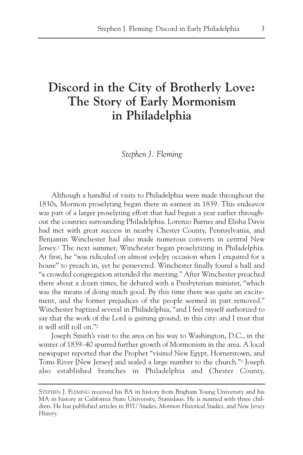 The Story of Early Mormonism in Philadelphia