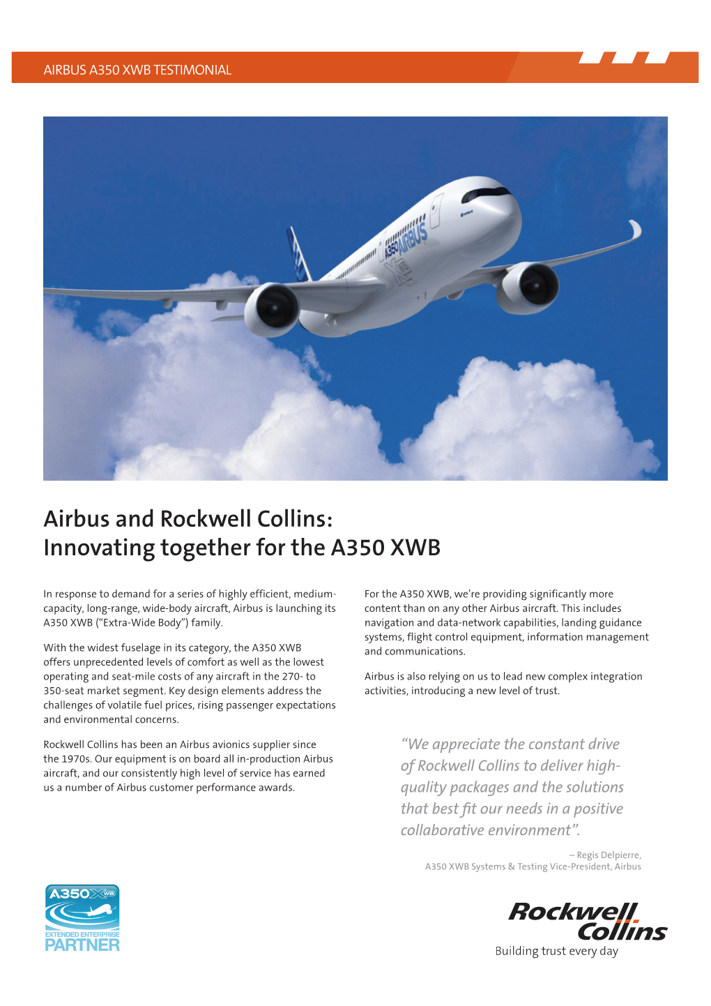 Airbus and Rockwell Collins: Innovating Together for the A350 XWB