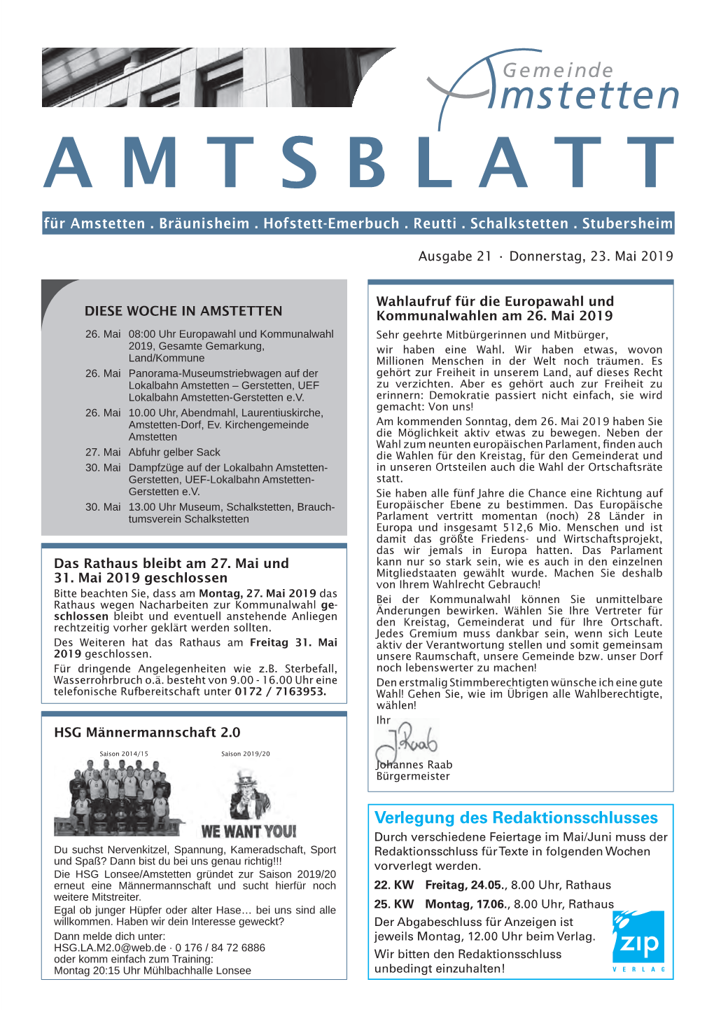 Amtsblatt a M T S B L A