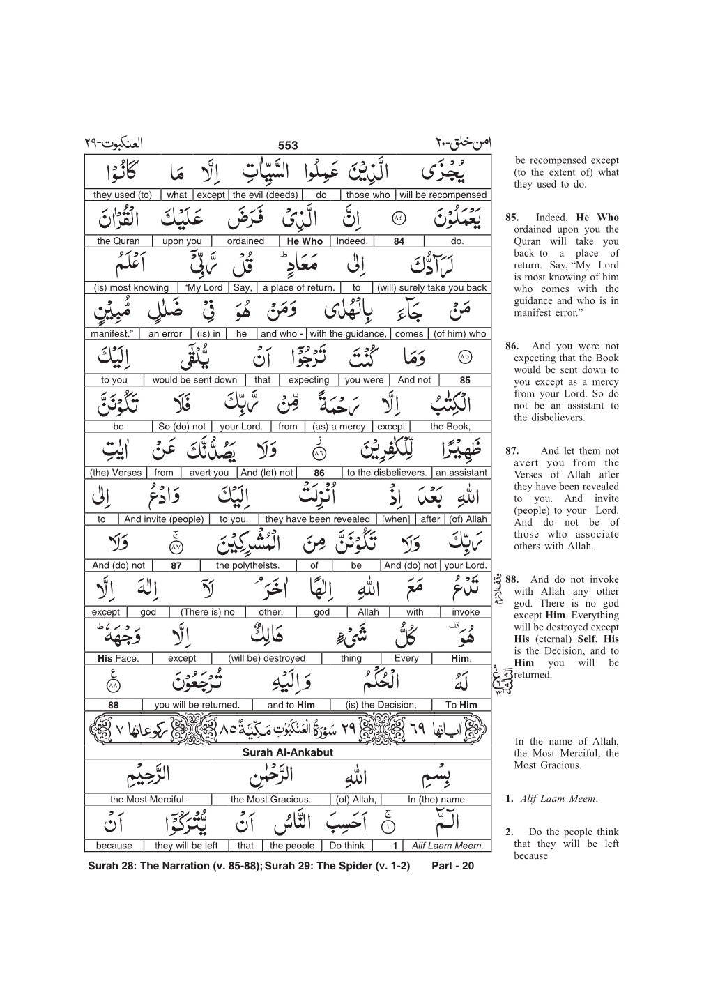 Surah Al-Ankabut Surah 28