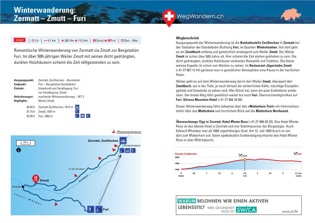 Winterwanderung: Zermatt – Zmutt – Furi